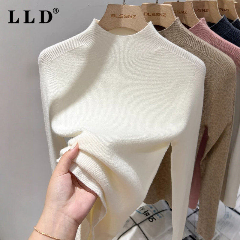 高端白色半高领羊毛打底衫男款秋冬2025新款针织修身内搭男士毛衣