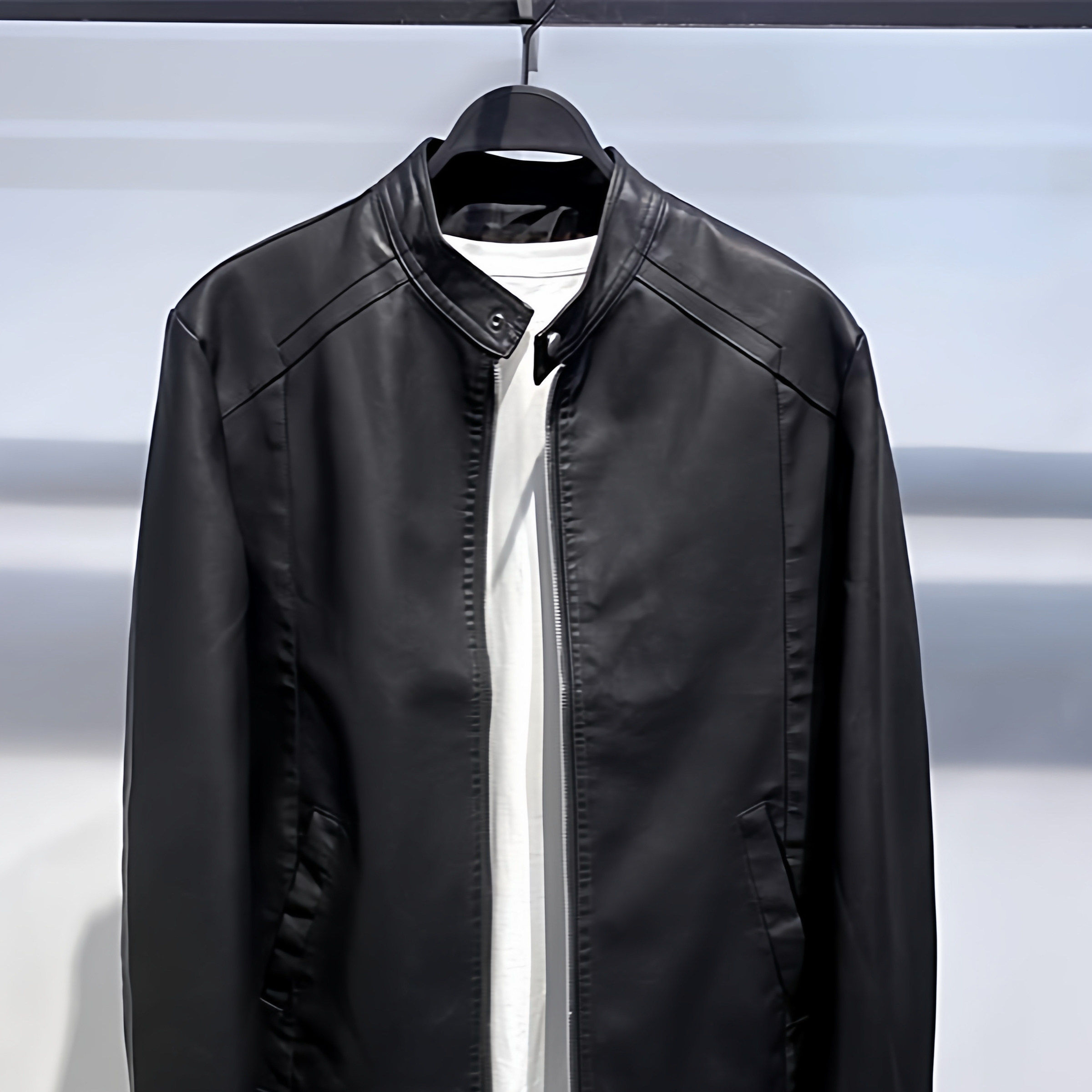 高端真皮皮衣外套男春秋季2026新款高端修身休闲男士短款立领夹克