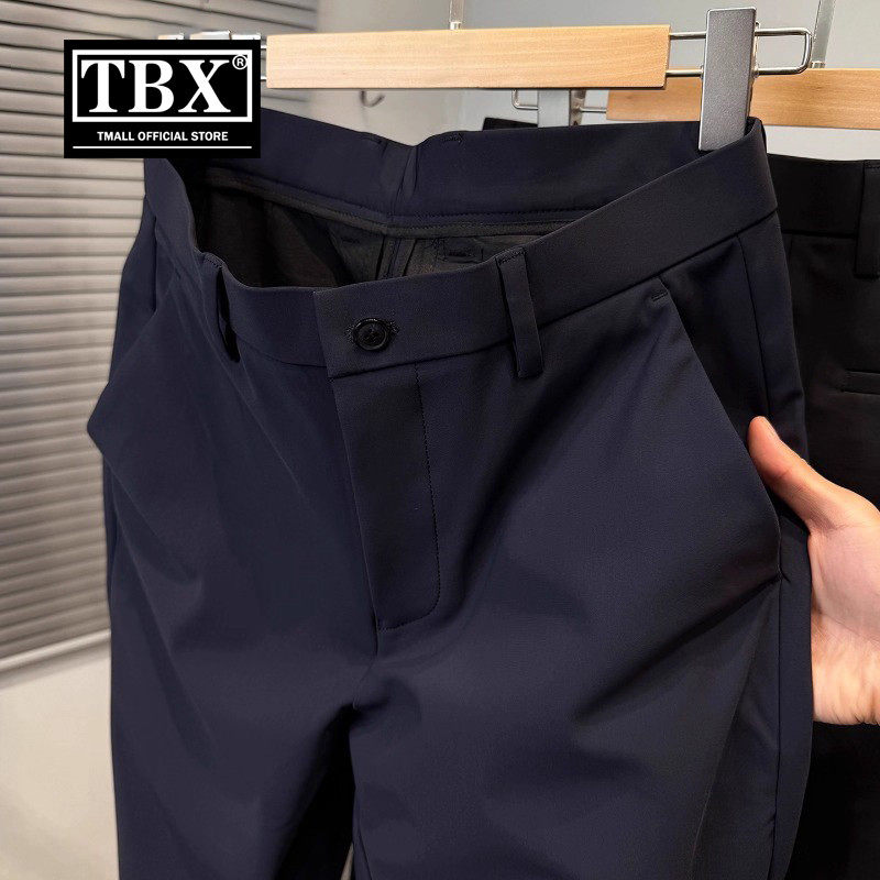 高端商务休闲裤子男士2026新款秋冬季加绒厚男裤直筒西裤男款春装