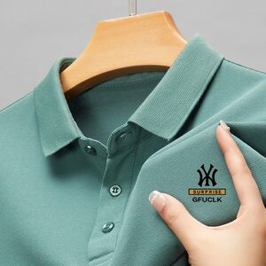 MK纯棉短袖t恤男翻领2026新款夏季潮牌高端休闲男士polo衫上衣