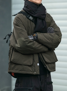 【日系复古】Ander Jurnal工装棉服男士冬季口袋小立领魔术贴外套