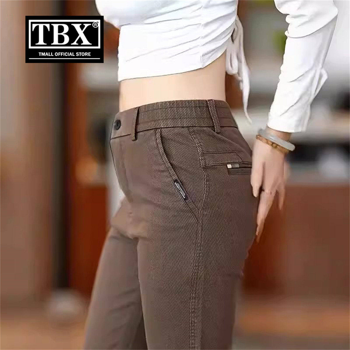 高端商务休闲裤子男士2026新款春秋季男裤修身小直筒长裤男款春装