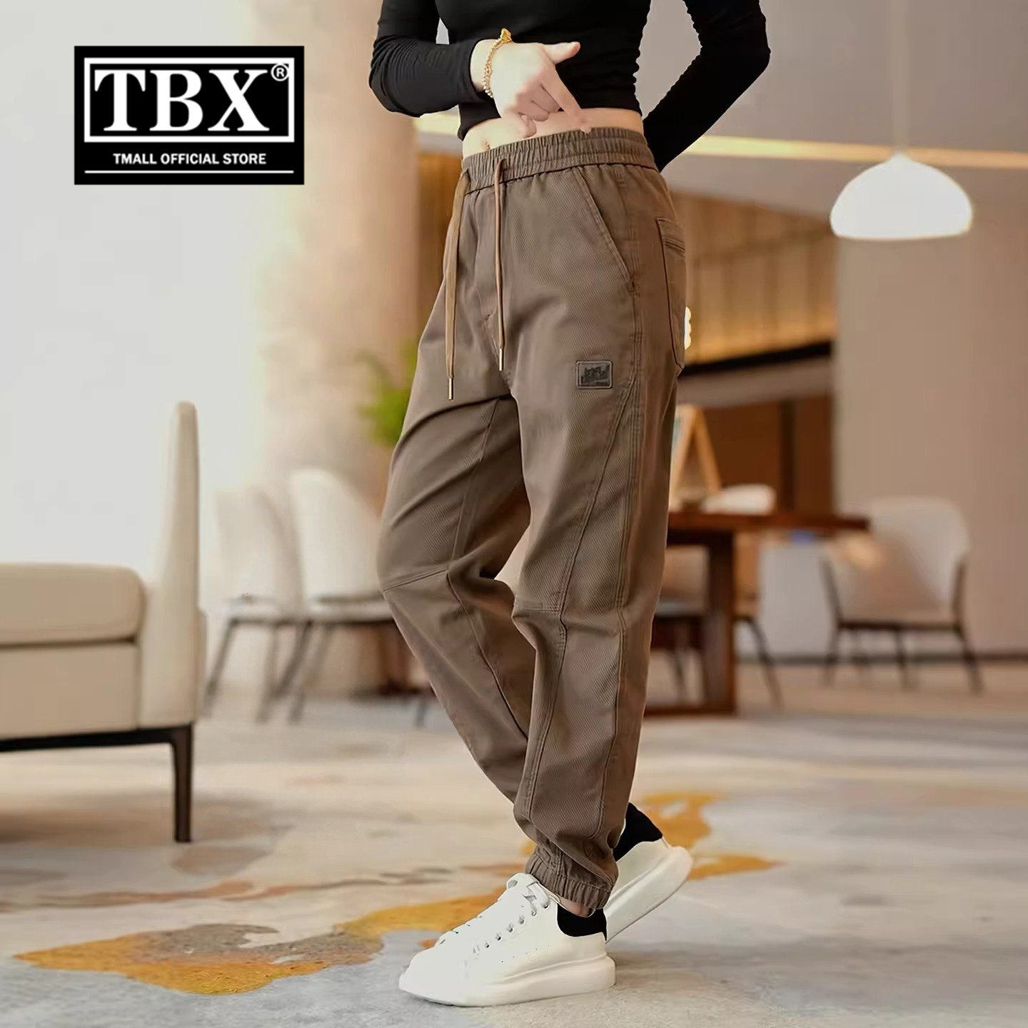 高端休闲裤男士2026新款春秋季男裤宽松束脚运动工装裤子男款夏装
