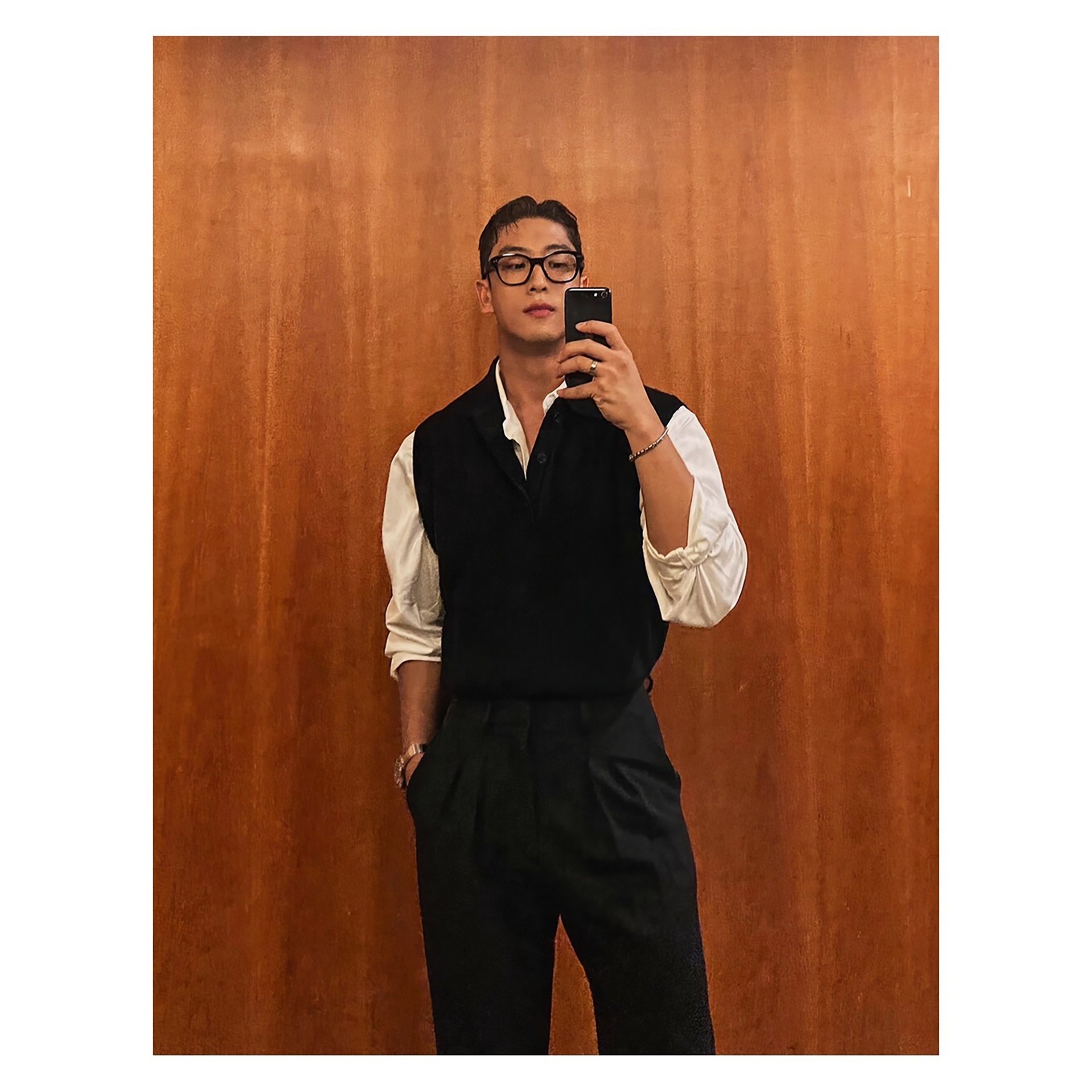 韩国Uamtor男生毛衣秋冬POLO领背心韩版复古轻熟风毛线衣休闲马甲