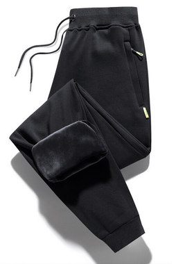 IT ins潮牌纯棉运动裤男加绒拉链口袋6XL束脚7XL加肥大码8X休闲裤