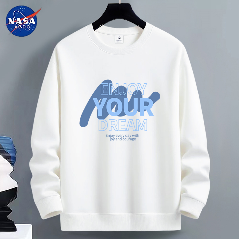 NASA棉卫衣男士2025新款加绒加厚秋冬青少年学生长袖内搭打底衫潮