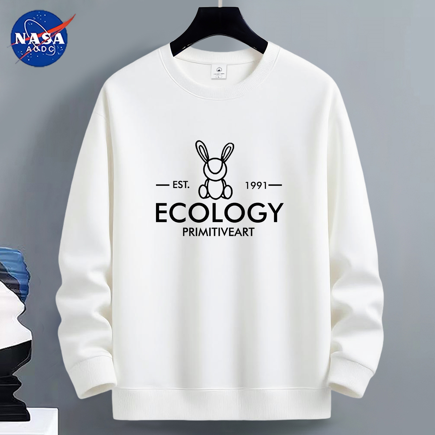 NASA卫衣男士2025新款秋冬棉加绒加厚长袖宽松潮青少年学生打底衫