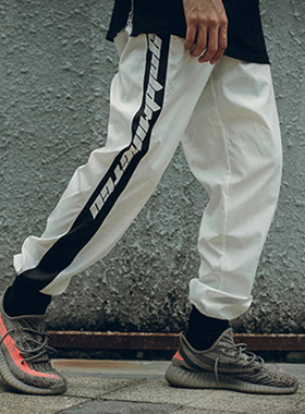 【特价】Stay gold户外运动防风束脚裤男潮牌拼接印花复古校裤