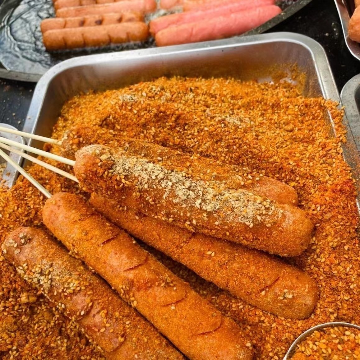 东北面肠淀粉肠 街头小吃 粉面火腿肠 路边摊油炸香肠烤肠90g/根