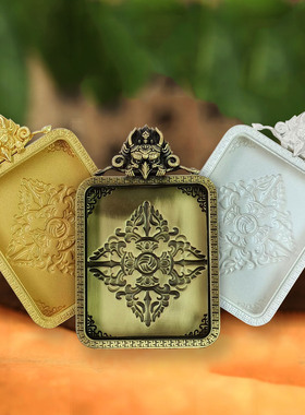 大鹏鸟唐卡画盒纯铜镀金高档唐卡盒子防汗防潮4乘5唐卡画盒金刚杵