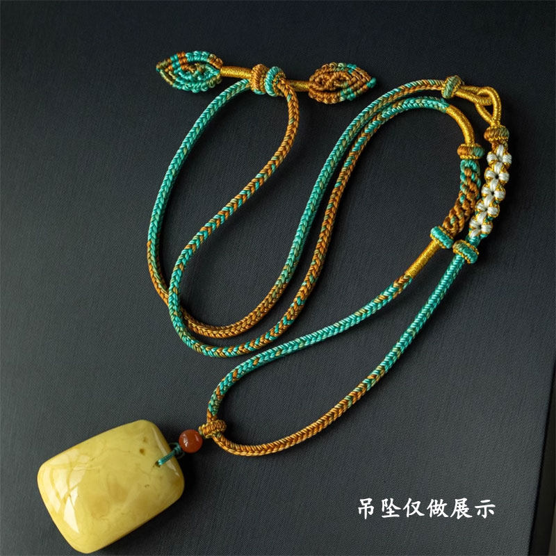 手工绳子玉坠黄金挂配绳子手工精编挂绳吊坠绳桃花项链挂坠翡翠绳