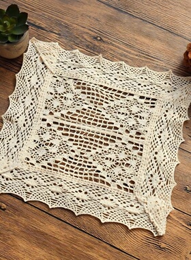 特价田园美式乡村餐垫盘垫棉麻镂空布艺桌垫隔热垫小桌布盖巾定制