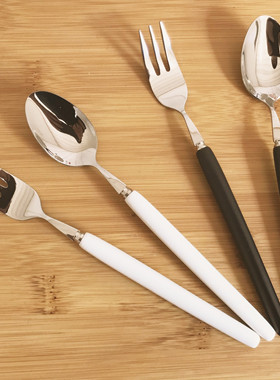 买2支包邮304陶瓷不锈钢餐具长柄西餐勺子叉子牛排刀家用调羹汤匙