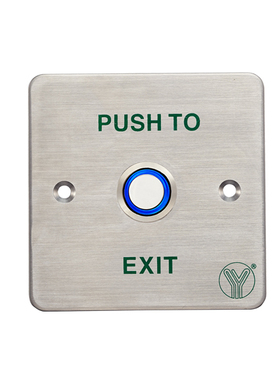 YLI意林门禁按钮式开关 不绣钢面板PBK-814A B C D或带LED灯开关