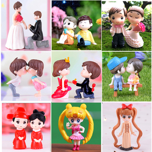 七夕烘焙蛋糕装饰桌面摆件情侣情人节小亲嘴娃娃人偶结婚礼庆浪漫