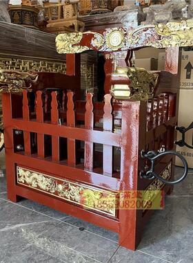 四人抬轿显轿晃抬撵轿神明出巡用轿巡逻过炉上香请轿佛轿木雕神轿