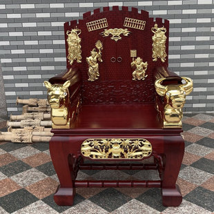 乩童椅七爷八爷鬼头太师椅木雕工艺牛头马面扶乩椅子大二爷伯座椅