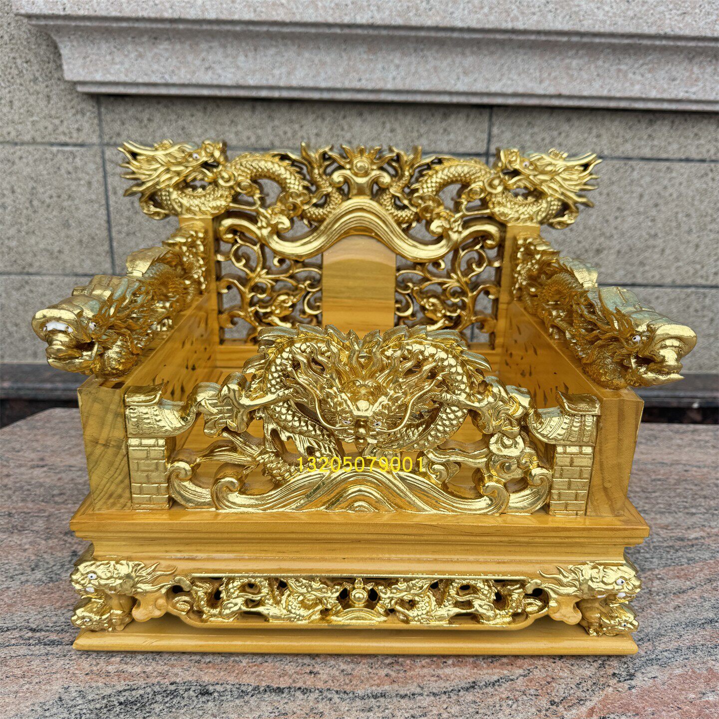 原色贴金五龙椅木雕手抱辇轿佛像座椅手轿手撵轿请椅神明龙椅神轿
