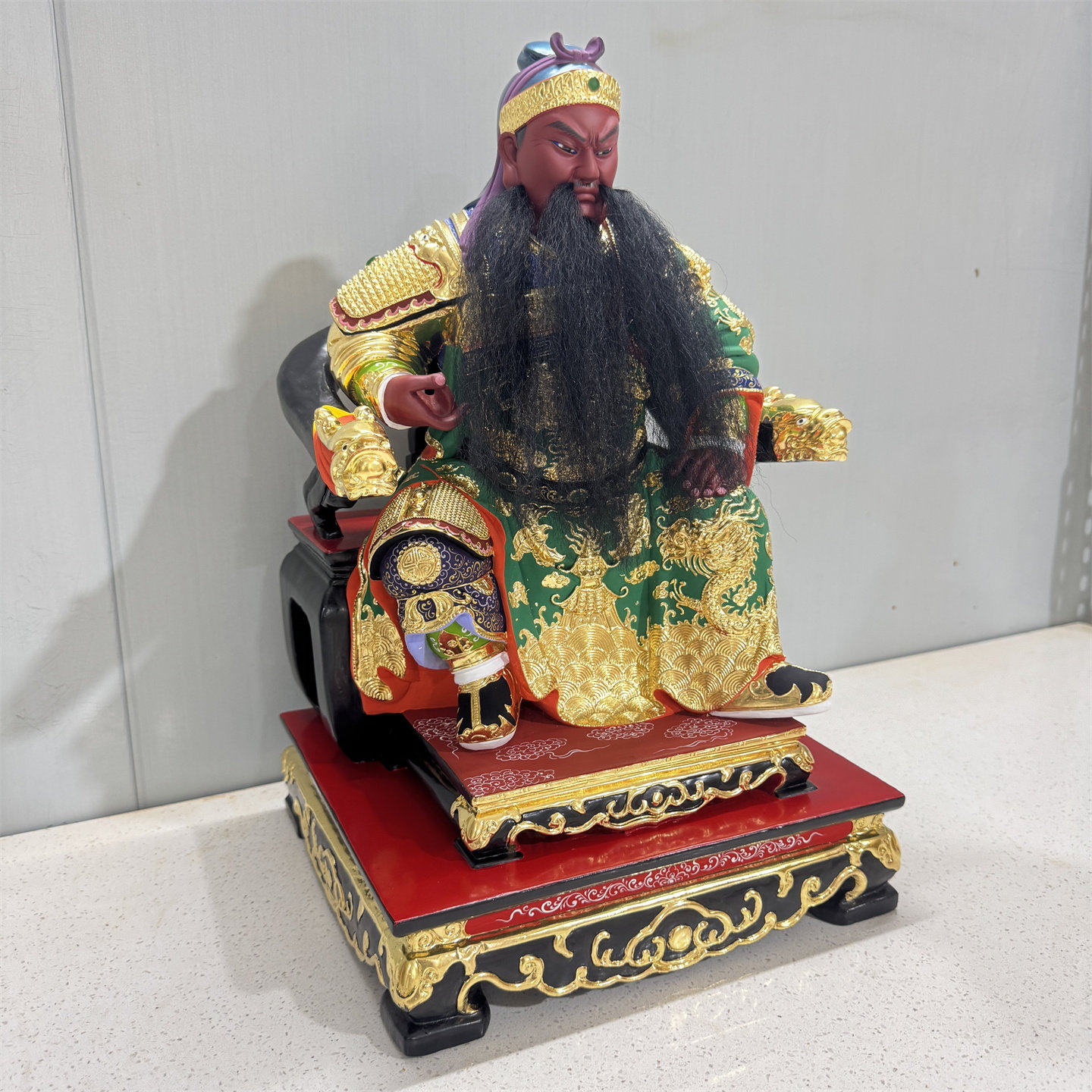 连座关公香樟木实木关帝圣君