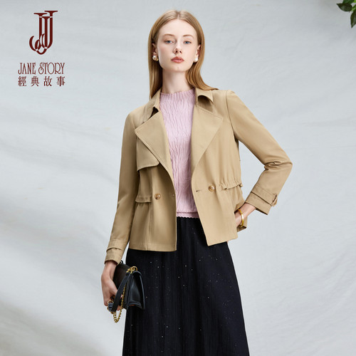 收腰风衣外套女短款夹克高端上衣