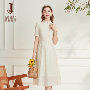 设计感新中式 2026新款 高级感醋酸裙日常旗袍改良版 连衣裙女夏季