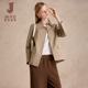 卡其色复古简约夹克外套女2026春秋新款 百搭休闲廓形翻领风衣 时尚