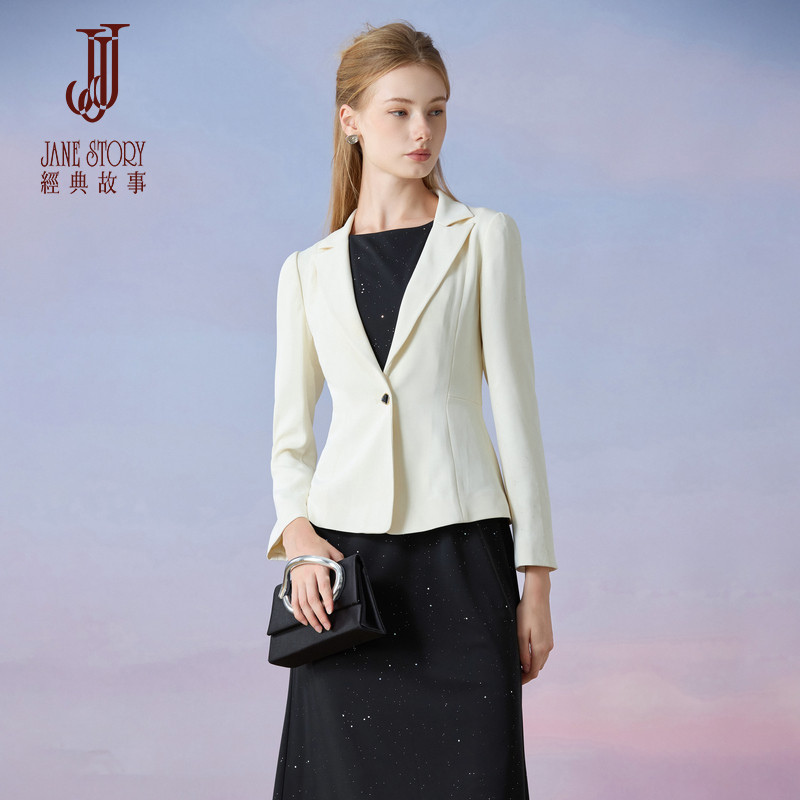 白色小西装外套女职业装面试上衣