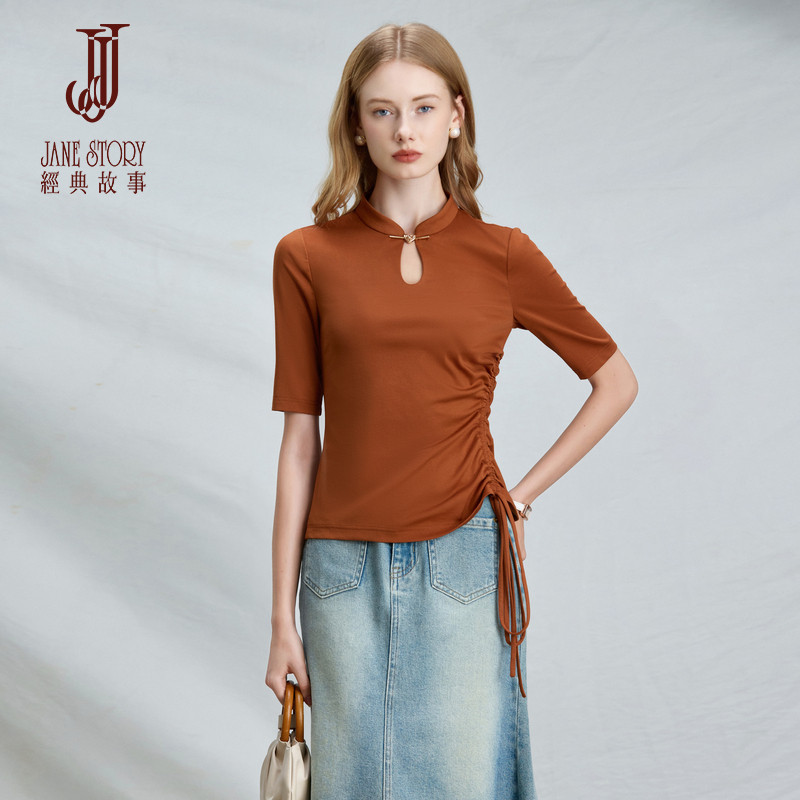 时尚新中式短袖T恤女小众