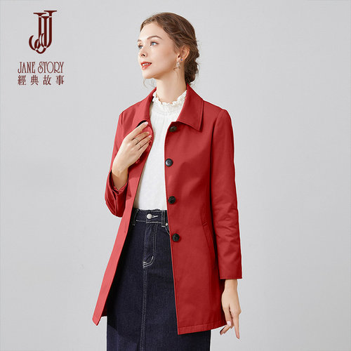 经典故事卡其色新款韩系风衣外套