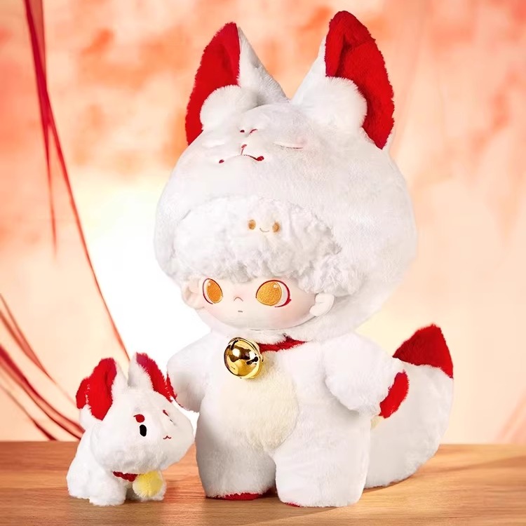 POPMART泡泡玛特 DIMOO 今晚不准睡系列-40cm棉花娃娃狐仙玩偶