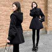 女装 冬季 修身 2025年新款 中长款 羽绒服女设计感白鸭绒风衣外套连帽