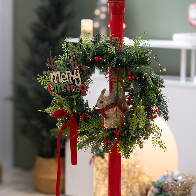 北欧ins风小圣诞花环门挂diy圣诞节家用客厅橱窗挂件商场桌面桌摆