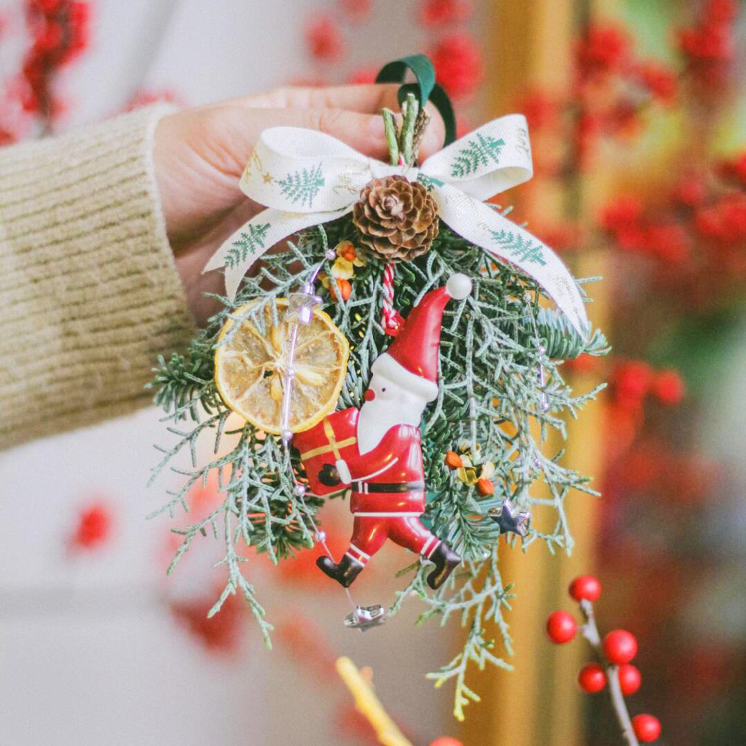 圣诞节装饰品ins风迷你圣诞花环