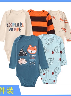 卡特婴儿长袖包屁衣纯棉信封领宝宝三角哈衣carter baby onesie