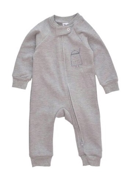 外贸婴儿斜开拉链睡衣90长袖纯棉春秋新生儿宝宝连体衣不包脚爬服