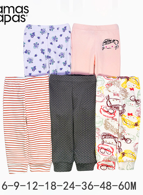 mamaspapas babyboy girl pajamas宝宝长裤长袖T恤衫睡衣5件装60M