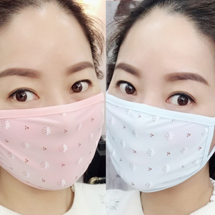 冰丝口罩女防尘透气可洗防晒女士防紫外线易呼吸单层面罩夏季薄款