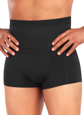 男士大肚腩塑身美体裤透气高腰收腹裤束腹收肚塑形提臀四角平角裤