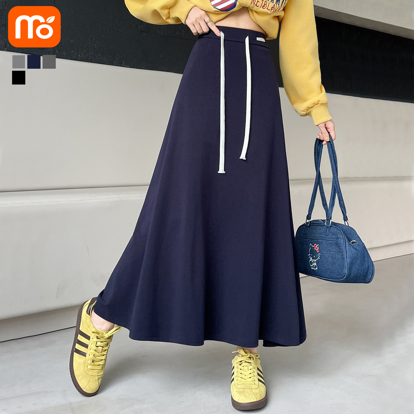 半身裙女秋季2025新款高腰a字裙