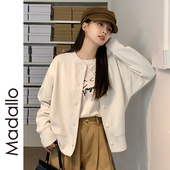 开春外搭灰色针织上衣韩系休闲小香风春季 开衫 女2025年新款 短外套