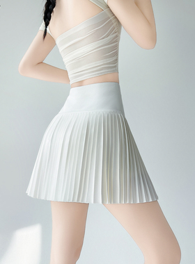 白色百褶裙女2025新款夏薄款半身裙短款小个子运动a字高腰短裙