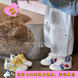 可吉春夏款童鞋儿童运动鞋女童德训鞋网面透气男童单网小白鞋