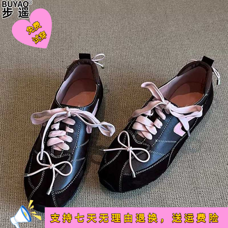 牛皮版复古芭蕾风德训鞋子女鞋春
