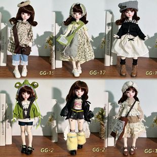 秋冬30厘米娃衣六分bjd衣服休闲套装女孩洋娃娃换装洛丽塔裙子