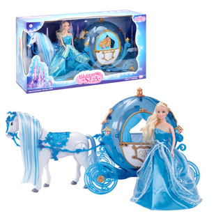 冰雪奇缘过家家梦幻女孩娃娃公主南瓜马车电动可行走六一儿童节