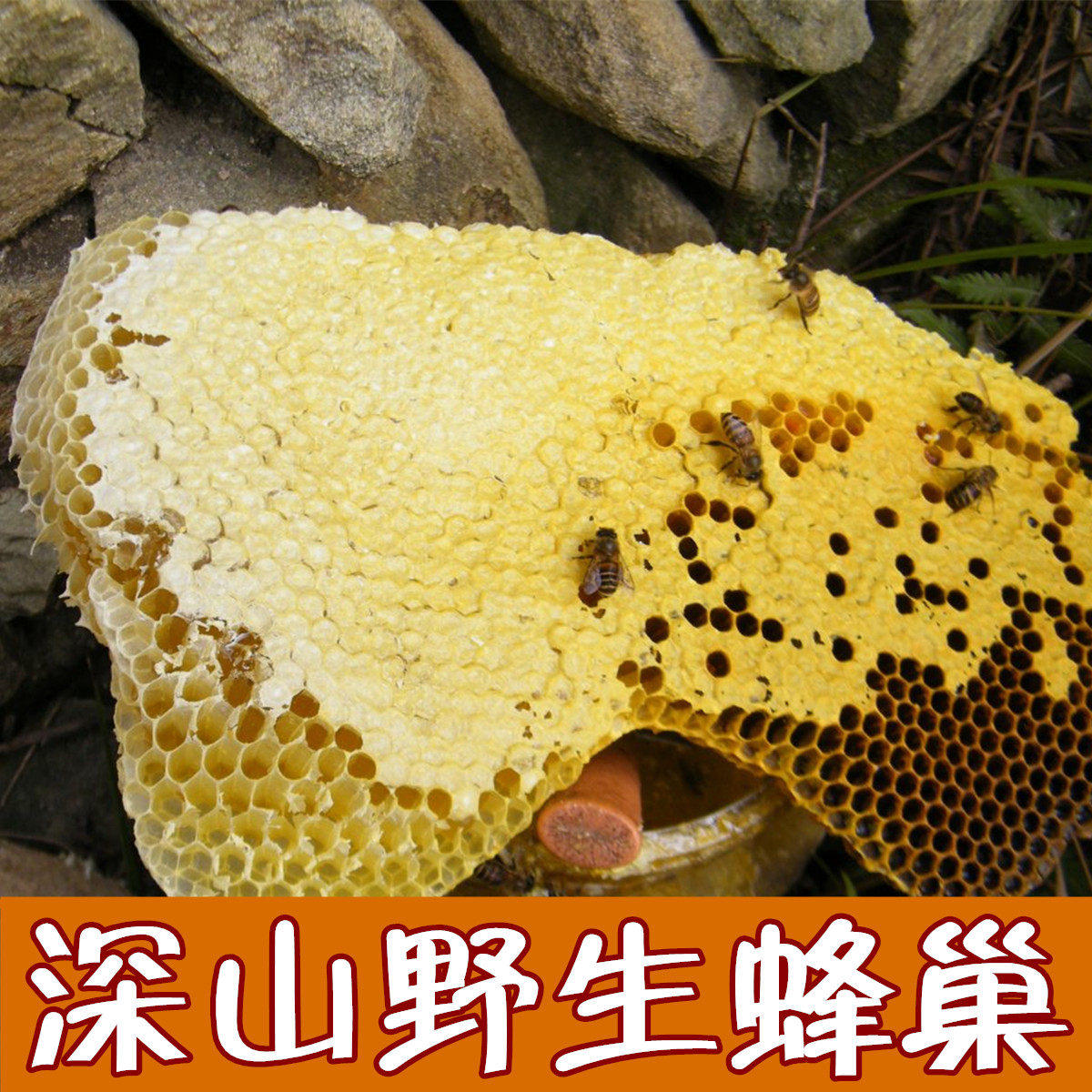 纯野生土蜂巢蜜嚼着吃可即食深山老林百花原生蜂巢蜂窝 500g装/盒