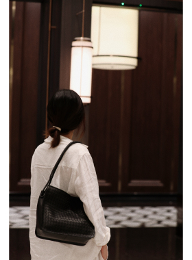 HADRIAN哈德良羊皮手工编织包女高单肩手提包托特女包H25770