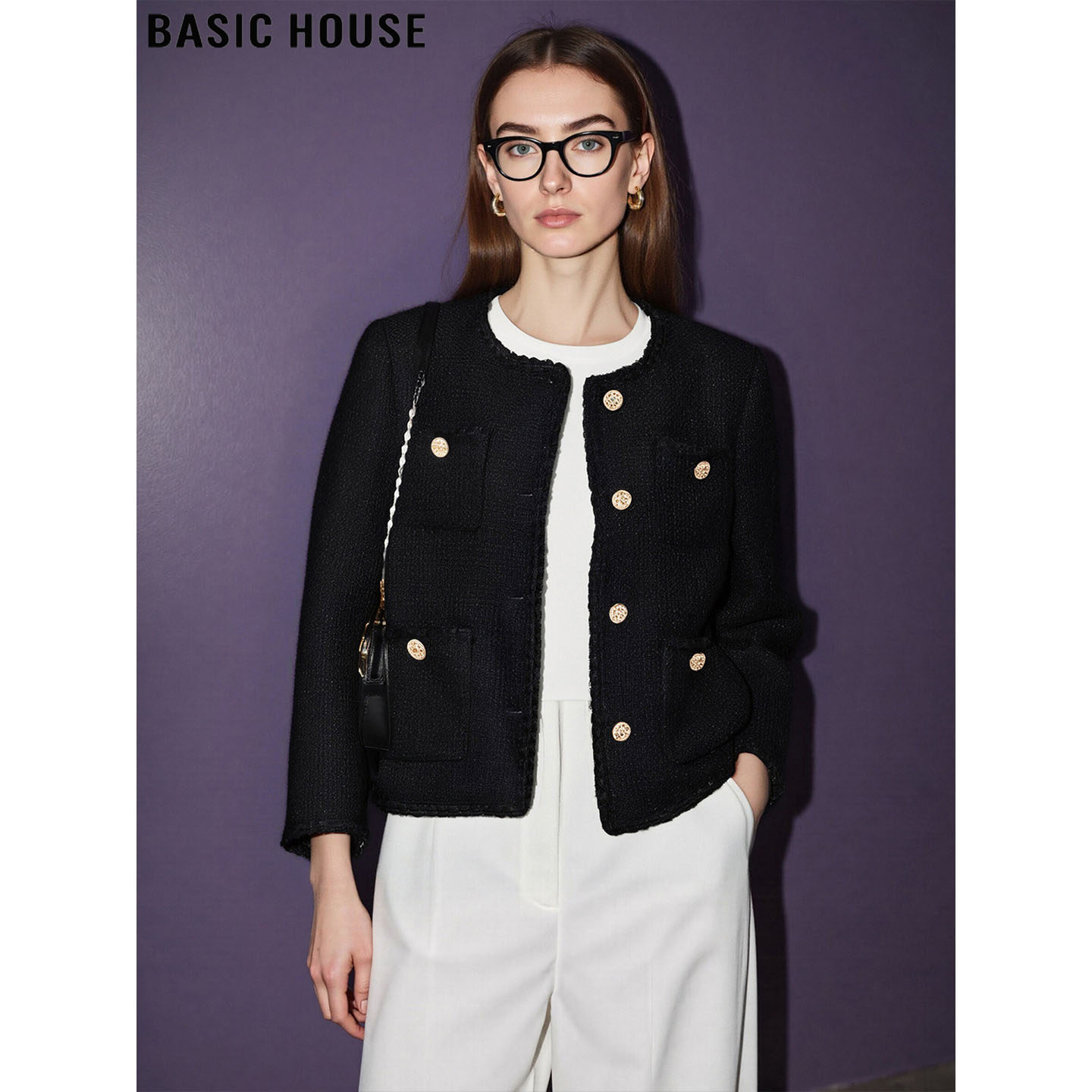 百家好小香风短款外套配裙子外搭