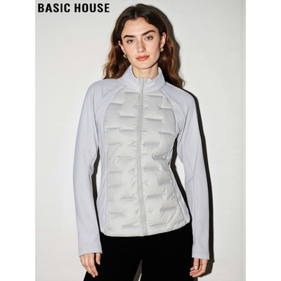 百家好简约修身90鹅绒立领羽绒服