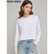 House 百家好白色圆领纯棉T恤女春季 基础款 Basic 简约宽松打底衫